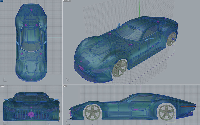 Mercedes Benz Vision GT 1:32 Slot Car 85mm wheelbase 3D Print 234281