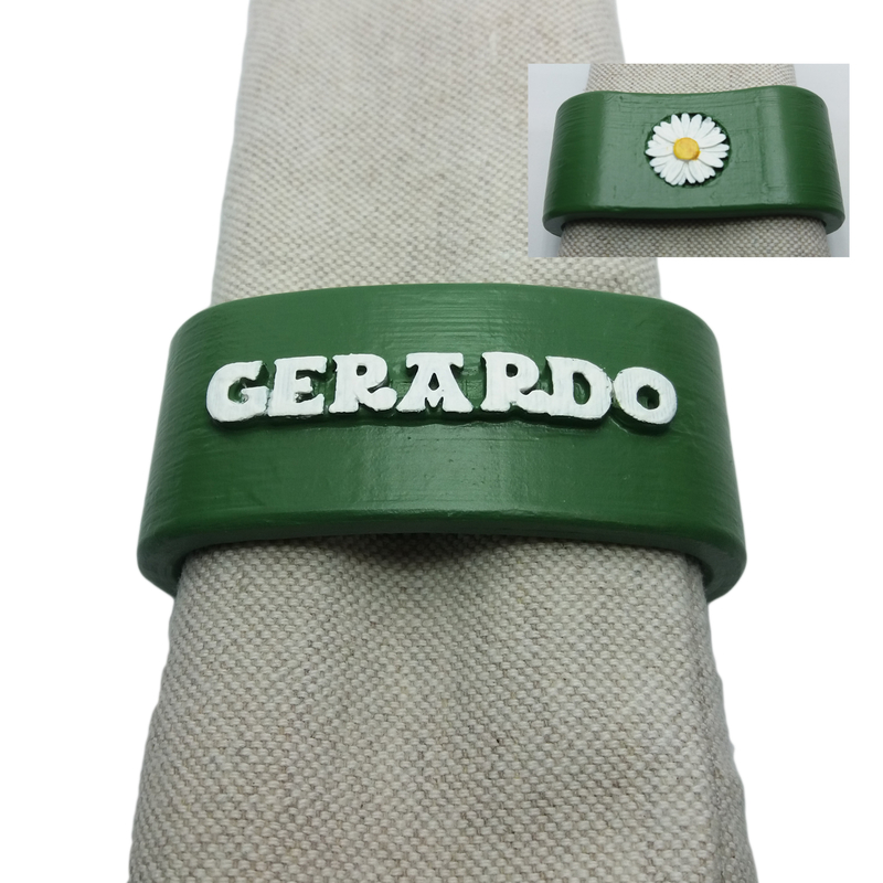 GERARDO 3D Napkin Ring with daisy