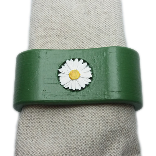 GERARDO 3D Napkin Ring with daisy 3D Print 234288