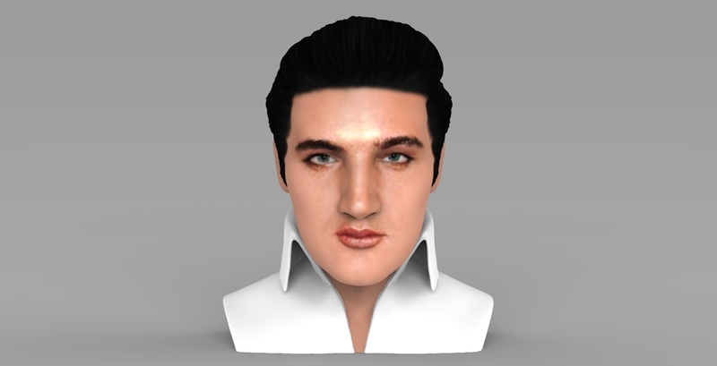 Elvis Presley bust ready for full color 3D printing