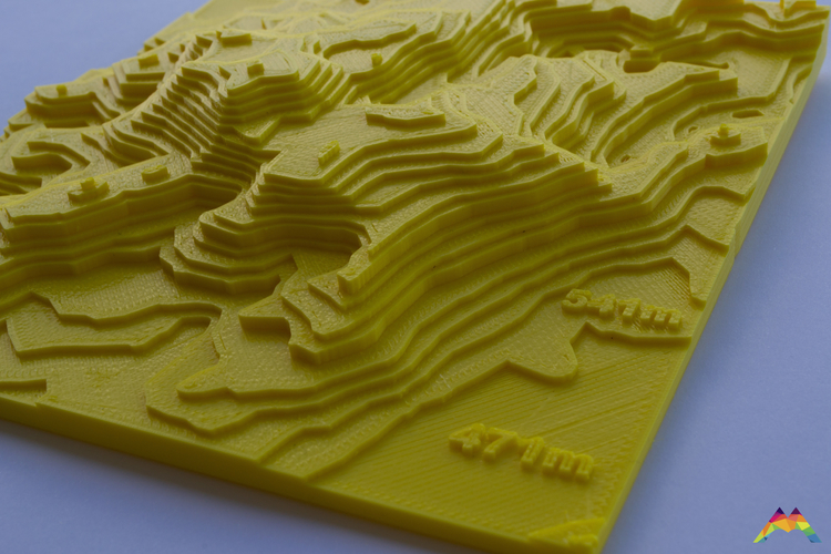 Serra da Estrela 3D printed Contour Map 3D Print 234457