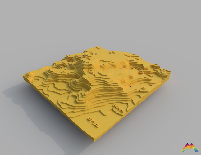 Serra da Estrela 3D printed Contour Map 3D Print 234463
