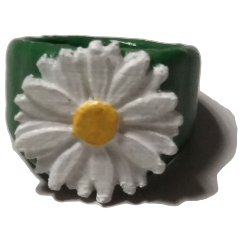 Ring with embossed daisy  3D Print 234497