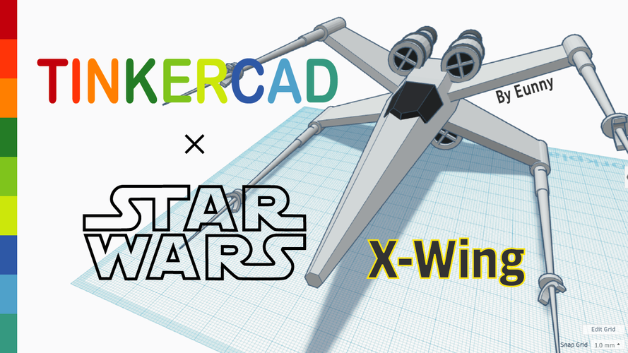 Simple X-wing with Tinkercad 3D Print 234655