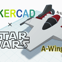 Small Simple A-wing with Tinkercad 3D Printing 234657