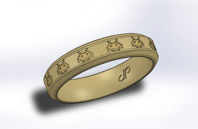 Space Invader Ring (from the Retro Series) - de Ponte Rings 3D Print 234786