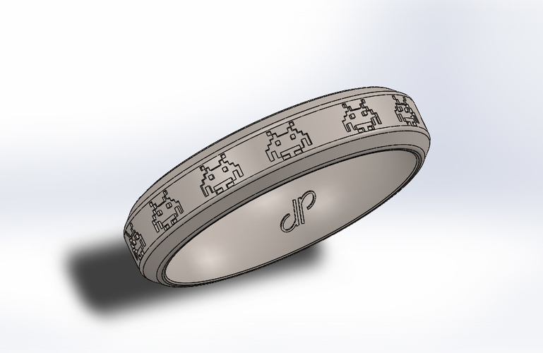 Space Invader Ring (from the Retro Series) - de Ponte Rings 3D Print 234789
