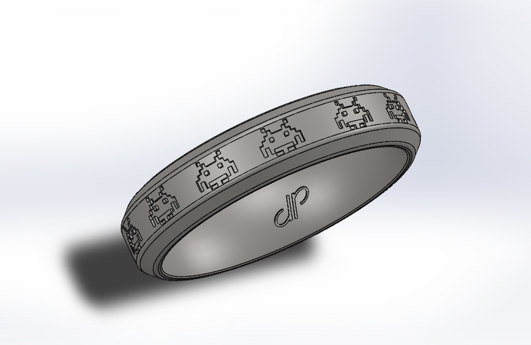 Space Invader Ring (from the Retro Series) - de Ponte Rings 3D Print 234790