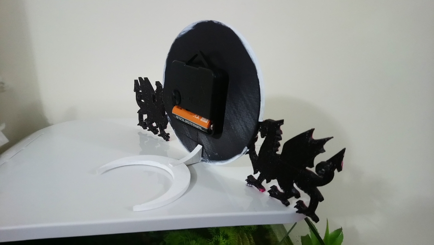 Welsh Dragon Clock 3D Print 234819
