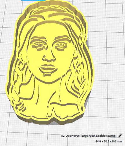 Game of Thrones cookie cutter .  Daenerys Targaryen cookie stamp 3D Print 234841
