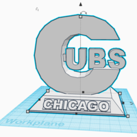 Small Chicago Cubs logo 3D Printing 234847