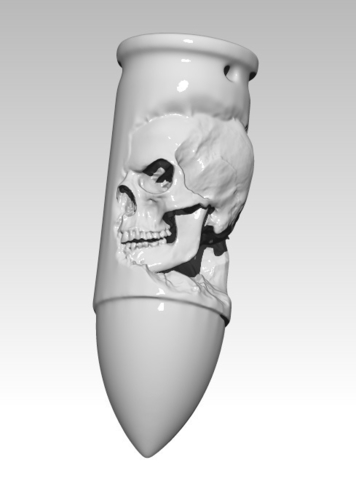 Death Skull Bullet Pendant Jewel 3D Print 234865