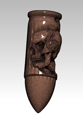 Death Skull Bullet Pendant Jewel 3D Print 234866