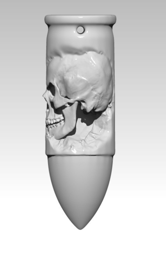 Death Skull Bullet Pendant Jewel 3D Print 234867
