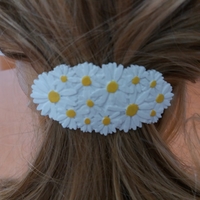 Hair Barrete with Daisies 60-76 - Thumbnail 2