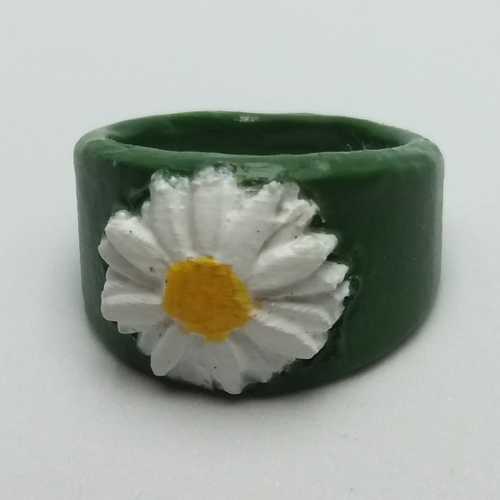 Ring with embedded daisy  3D Print 234990