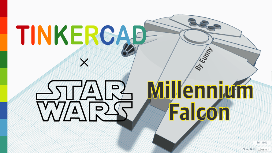 Simple Millennium Falcon with Tinkercad 3D Print 235092