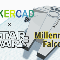 Small Simple Millennium Falcon with Tinkercad 3D Printing 235092