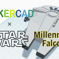 Simple Millennium Falcon with Tinkercad - Thumbnail 1