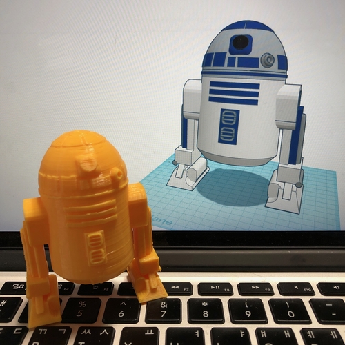 Simple R2D2 with Tinkercad 3D Print 235101