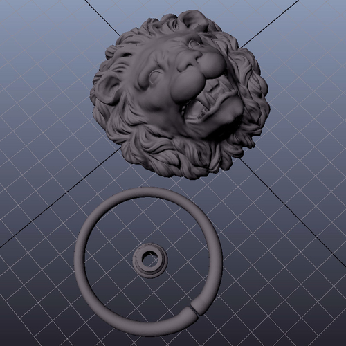 Lion Door knob 3D Print 235165