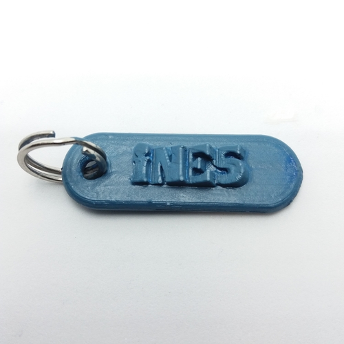 INES Personalized keychain embossed letters 3D Print 235517