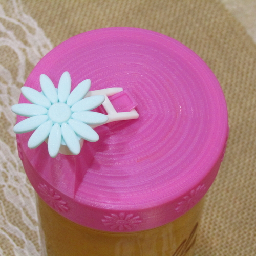 Flower Power Mason Jar Lid 3D Print 235616