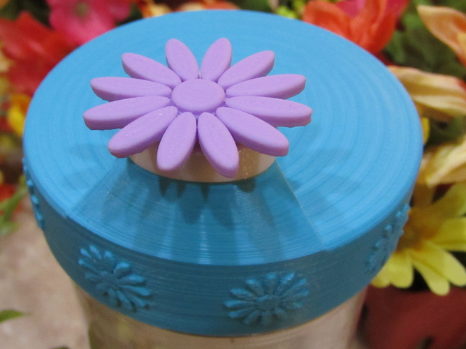 Flower Power Mason Jar Lid 3D Print 235622