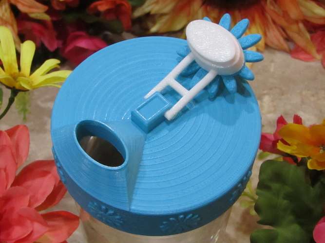 Flower Power Mason Jar Lid 3D Print 235623