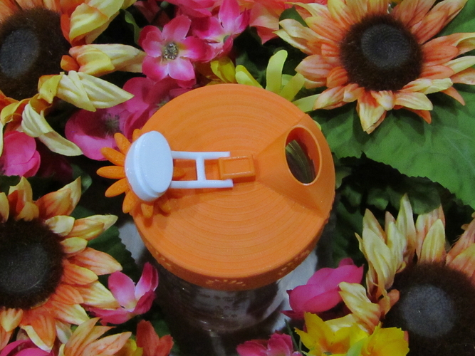 Flower Power Mason Jar Lid 3D Print 235624
