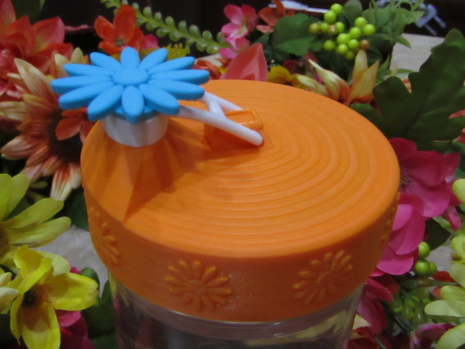 Flower Power Mason Jar Lid 3D Print 235625