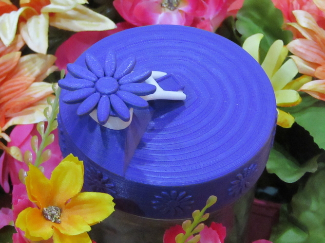 Flower Power Mason Jar Lid 3D Print 235630