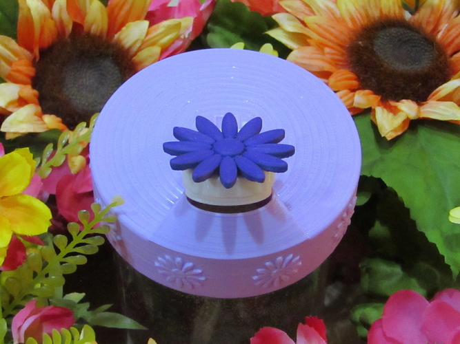 Flower Power Mason Jar Lid 3D Print 235632