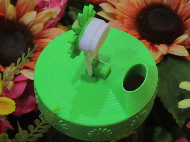 Flower Power Mason Jar Lid 3D Print 235634