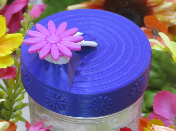 Flower Power Mason Jar Lid 3D Print 235635