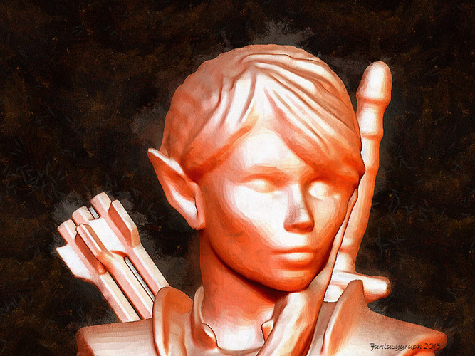 Bust - The Huntress v1.2 3D Print 23590