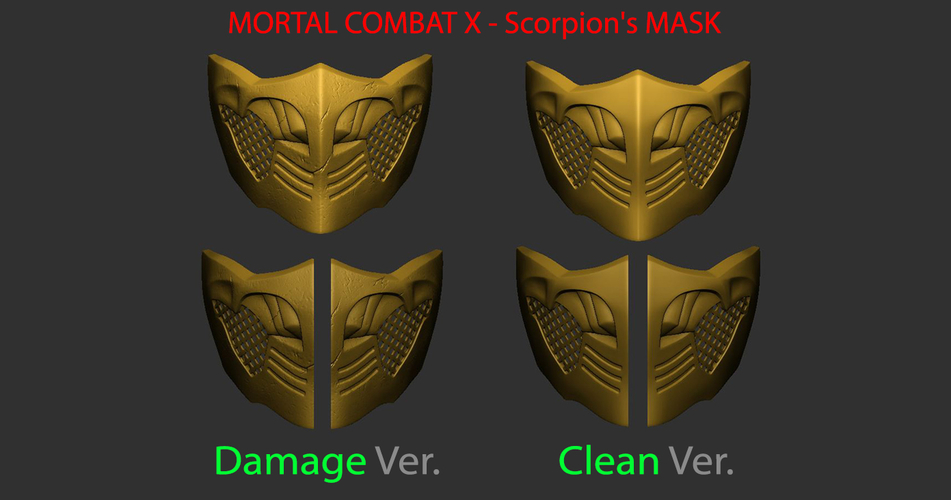 Mortal Kombat X - Scorpion mask For Cosplay 3D Print 235918