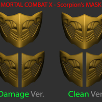 Small Mortal Kombat X - Scorpion mask For Cosplay 3D Printing 235918