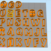 Small LETRAS, ALPHABET COOKIES CUTTER ATMA BOLD 3D Printing 236198
