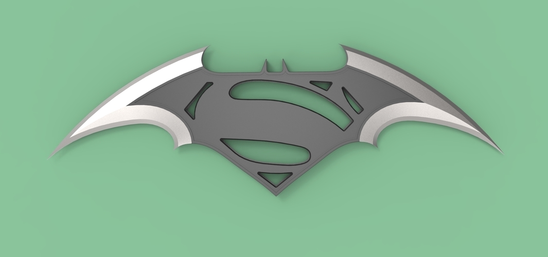3d Printed Batarang Logo Batman Vs Superman By 3d Tech Design