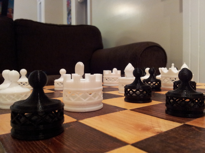 Double Spiraled Chess Set 3D Print 23677
