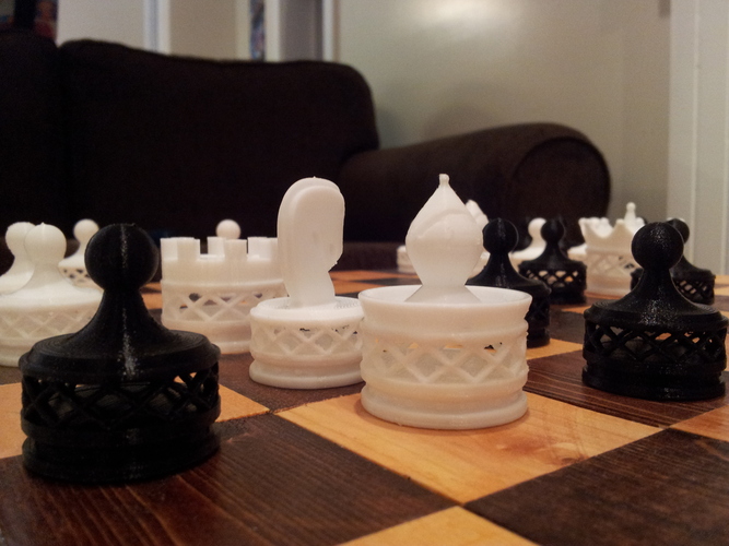 Double Spiraled Chess Set 3D Print 23678