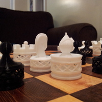 Small Double Spiraled Chess Set 3D Printing 23678