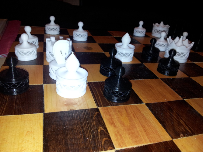 Double Spiraled Chess Set 3D Print 23679