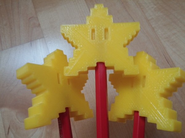 Medium Pixel Star Pen Topper 3D Printing 23720