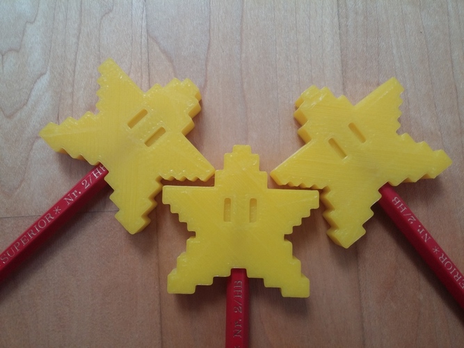 Pixel Star Pen Topper 3D Print 23721