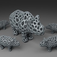 Small Rhino - Voronoi Style 3D Printing 23759