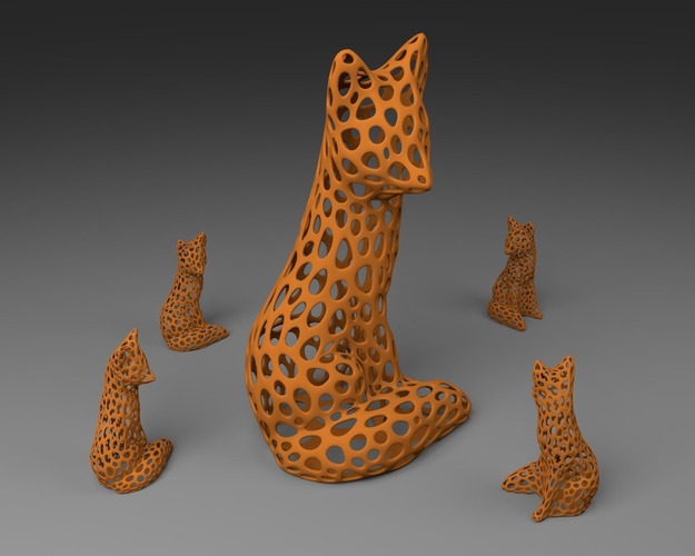 Fox - Voronoi Style 3D Print 23765
