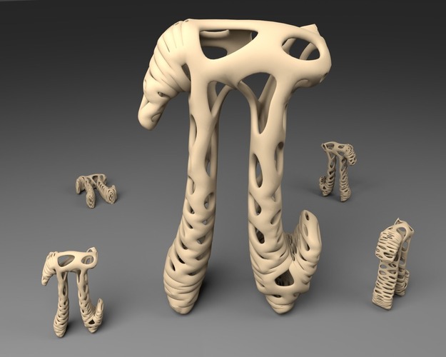 The Letter Pi - Voronoi Style 3D Print 23789
