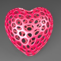 Heart with slot on one side - Voronoi Style - Thumbnail 2